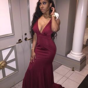 Burgundy Evening Dress